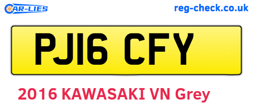 PJ16CFY are the vehicle registration plates.