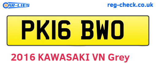 PK16BWO are the vehicle registration plates.