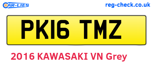 PK16TMZ are the vehicle registration plates.