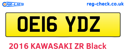 OE16YDZ are the vehicle registration plates.