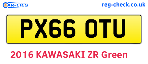 PX66OTU are the vehicle registration plates.