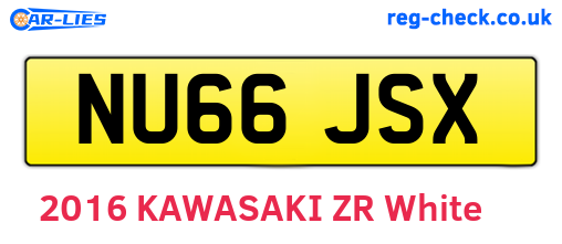 NU66JSX are the vehicle registration plates.
