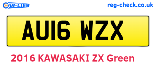 AU16WZX are the vehicle registration plates.