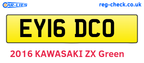 EY16DCO are the vehicle registration plates.