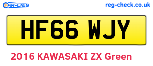 HF66WJY are the vehicle registration plates.