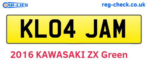 KL04JAM are the vehicle registration plates.