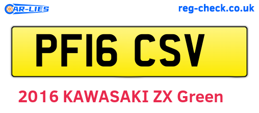 PF16CSV are the vehicle registration plates.