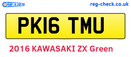 PK16TMU are the vehicle registration plates.