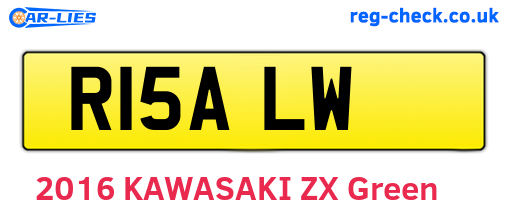 R15ALW are the vehicle registration plates.