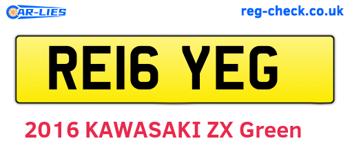 RE16YEG are the vehicle registration plates.
