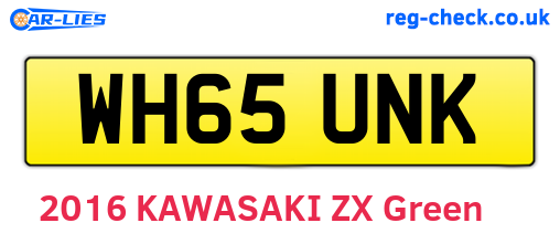 WH65UNK are the vehicle registration plates.