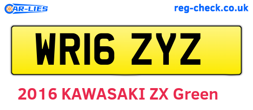 WR16ZYZ are the vehicle registration plates.