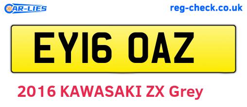 EY16OAZ are the vehicle registration plates.