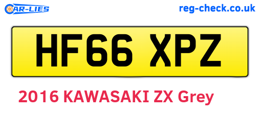 HF66XPZ are the vehicle registration plates.