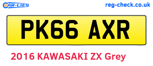PK66AXR are the vehicle registration plates.