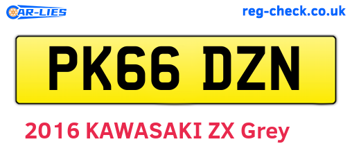 PK66DZN are the vehicle registration plates.