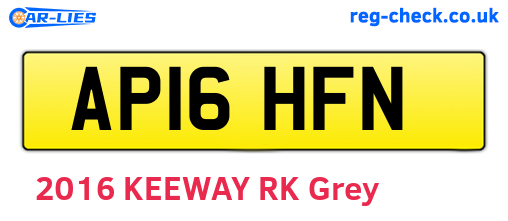 AP16HFN are the vehicle registration plates.