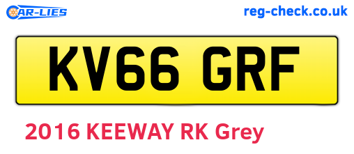 KV66GRF are the vehicle registration plates.