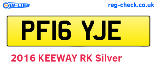 PF16YJE are the vehicle registration plates.