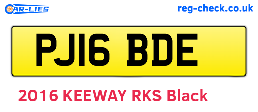 PJ16BDE are the vehicle registration plates.