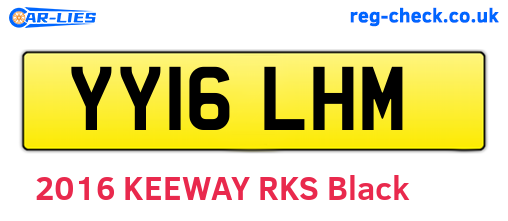 YY16LHM are the vehicle registration plates.