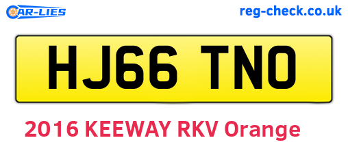 HJ66TNO are the vehicle registration plates.