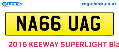 NA66UAG are the vehicle registration plates.