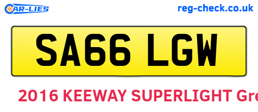 SA66LGW are the vehicle registration plates.