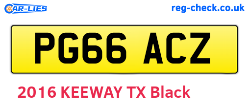 PG66ACZ are the vehicle registration plates.