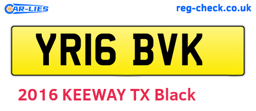 YR16BVK are the vehicle registration plates.