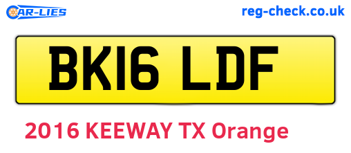 BK16LDF are the vehicle registration plates.