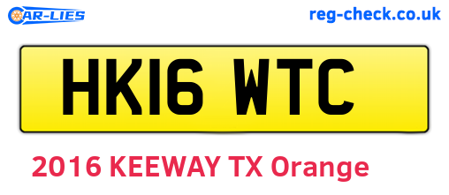 HK16WTC are the vehicle registration plates.