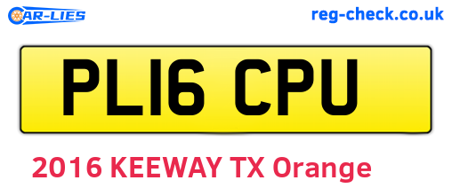 PL16CPU are the vehicle registration plates.