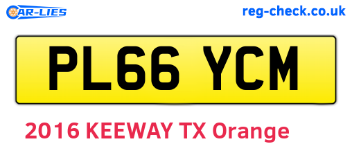PL66YCM are the vehicle registration plates.