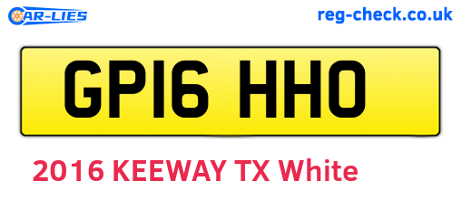 GP16HHO are the vehicle registration plates.