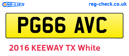PG66AVC are the vehicle registration plates.