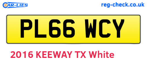 PL66WCY are the vehicle registration plates.