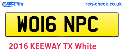WO16NPC are the vehicle registration plates.