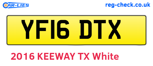 YF16DTX are the vehicle registration plates.