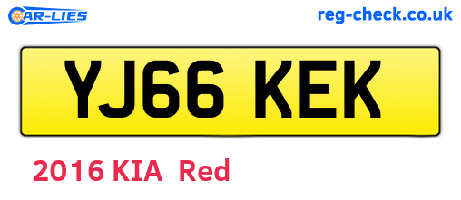 YJ66KEK are the vehicle registration plates.