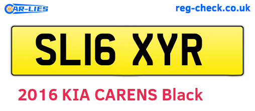 SL16XYR are the vehicle registration plates.