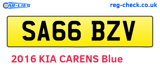 SA66BZV are the vehicle registration plates.