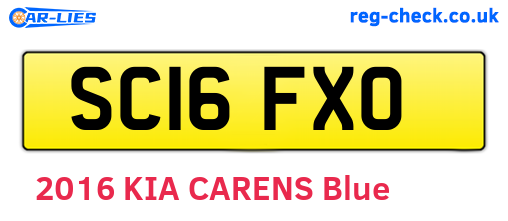 SC16FXO are the vehicle registration plates.