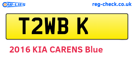 T2WBK are the vehicle registration plates.