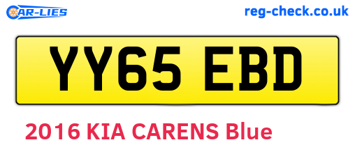 YY65EBD are the vehicle registration plates.