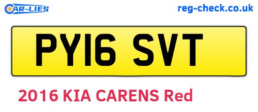 PY16SVT are the vehicle registration plates.