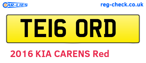 TE16ORD are the vehicle registration plates.