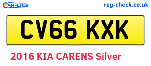 CV66KXK are the vehicle registration plates.