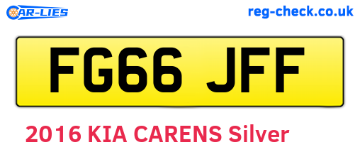 FG66JFF are the vehicle registration plates.