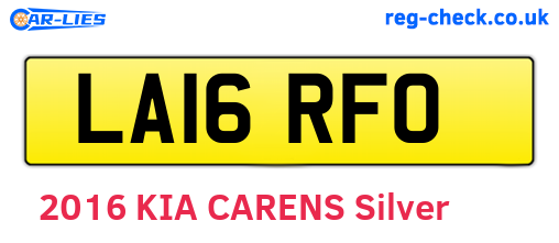 LA16RFO are the vehicle registration plates.